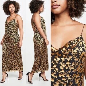 Club Monaco Black and Gold Floral Dress